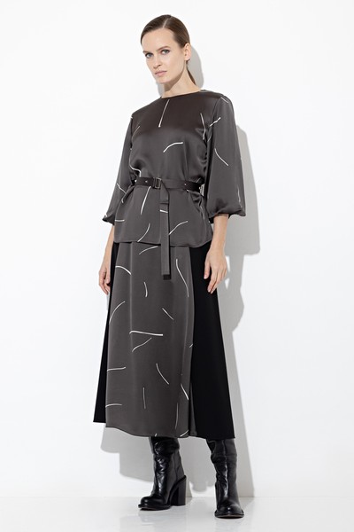 Блузка с широкими рукавами VASSA&Co, пол female, цвет brown, фото №2