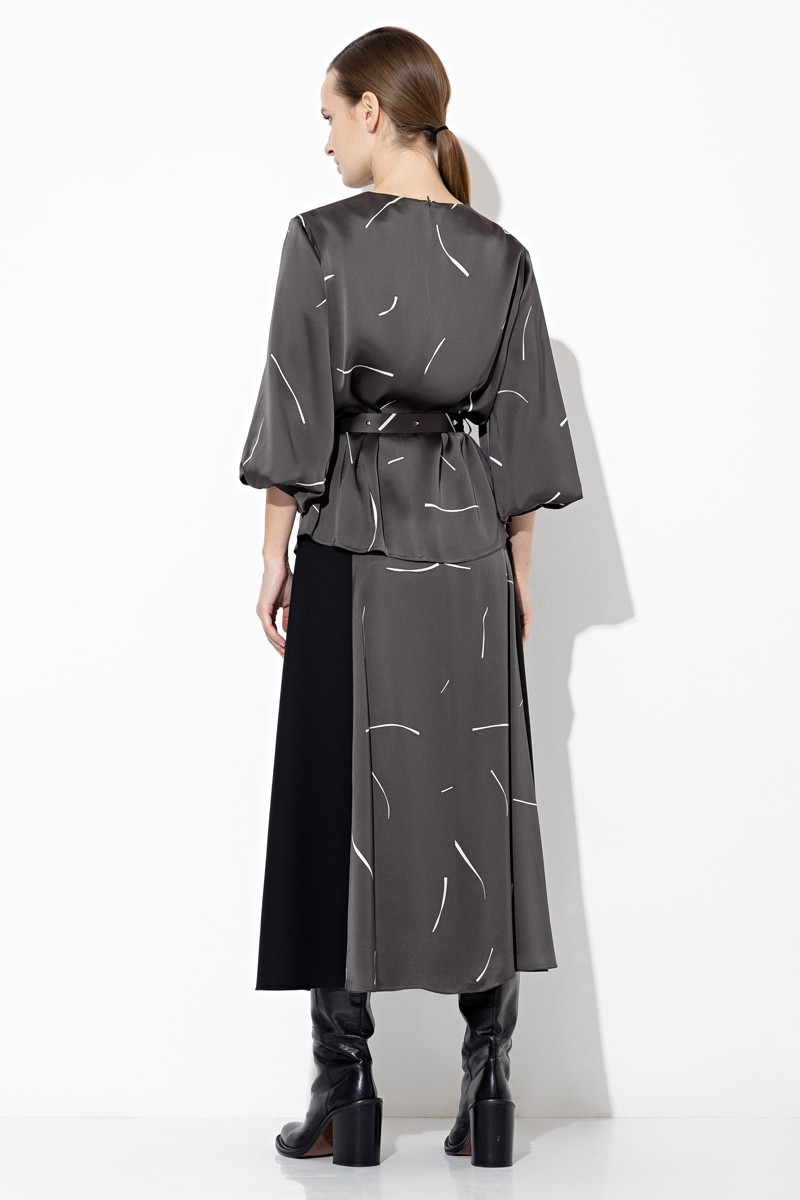 Блузка с широкими рукавами VASSA&Co, пол женский, цвет коричневый, фото №6