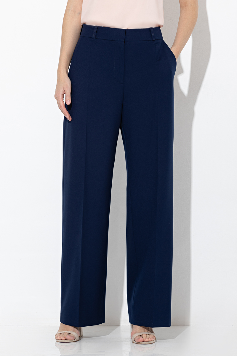 Широкие брюки VASSA&Co, пол женский, цвет синий