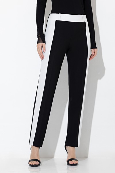 Брюки с контрастной отделкой VASSA&Co, пол женский, цвет белый, фото №4