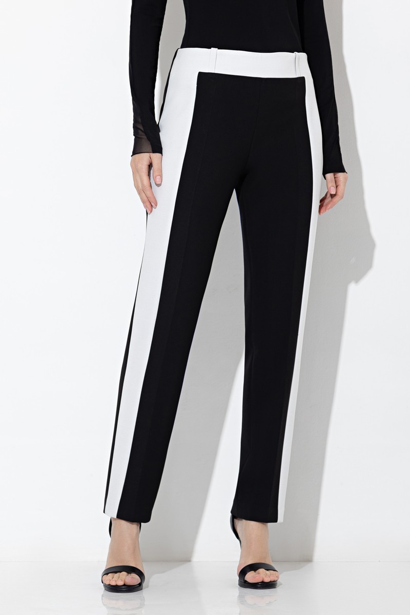 Брюки с контрастной отделкой VASSA&Co, пол женский, цвет белый, фото №4