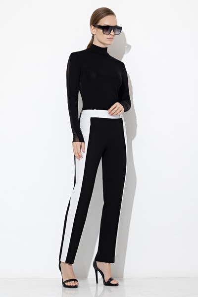 Брюки с контрастной отделкой VASSA&Co, пол женский, цвет белый, фото №3