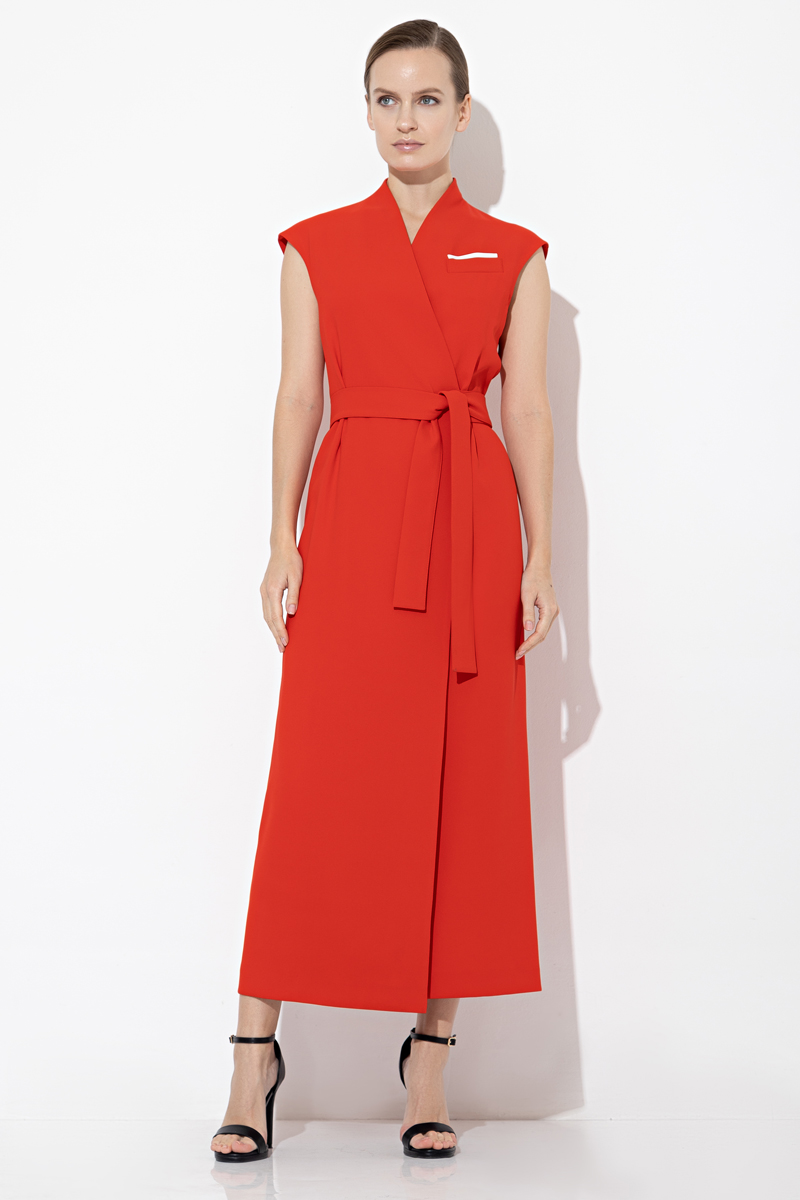 Платье на запах VASSA&Co, пол женский, цвет красный