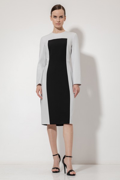 Платье с контрастной деталью VASSA&Co, пол женский, цвет белый, фото №2