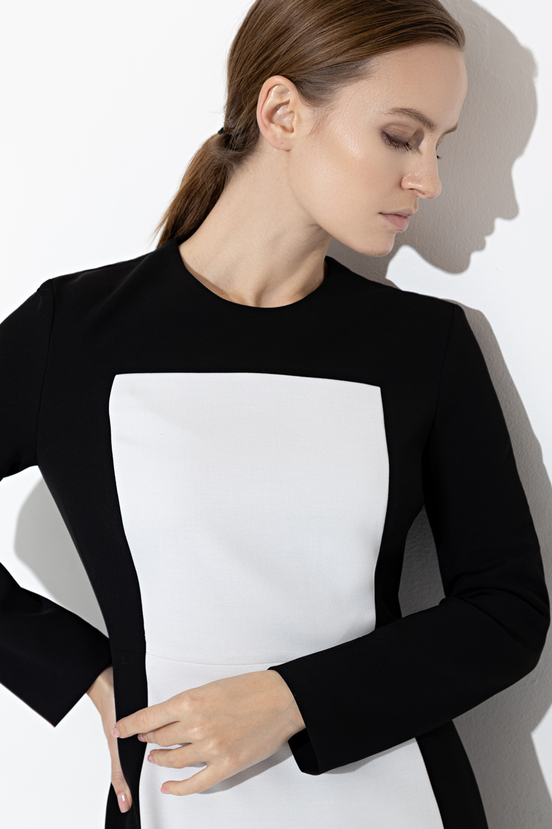 Платье с контрастной деталью VASSA&Co, пол female, цвет Black