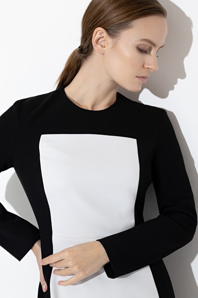 Платье с контрастной деталью VASSA&Co, пол женский, цвет черный, фото №4