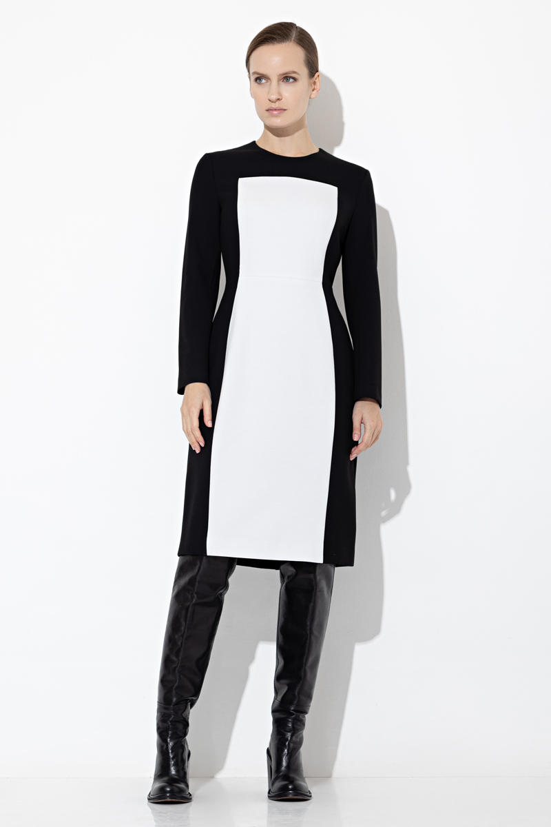 Платье с контрастной деталью VASSA&Co, пол female, цвет Black