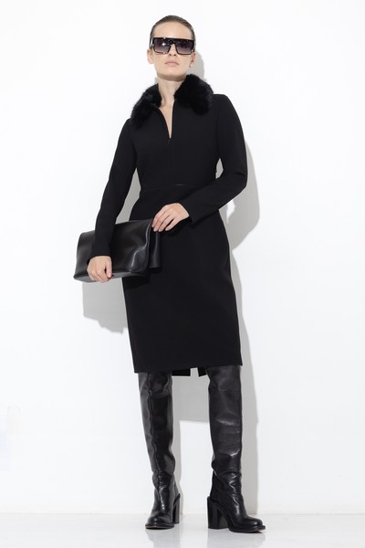 Платье со съемным воротником VASSA&Co, пол женский, цвет черный, фото №2