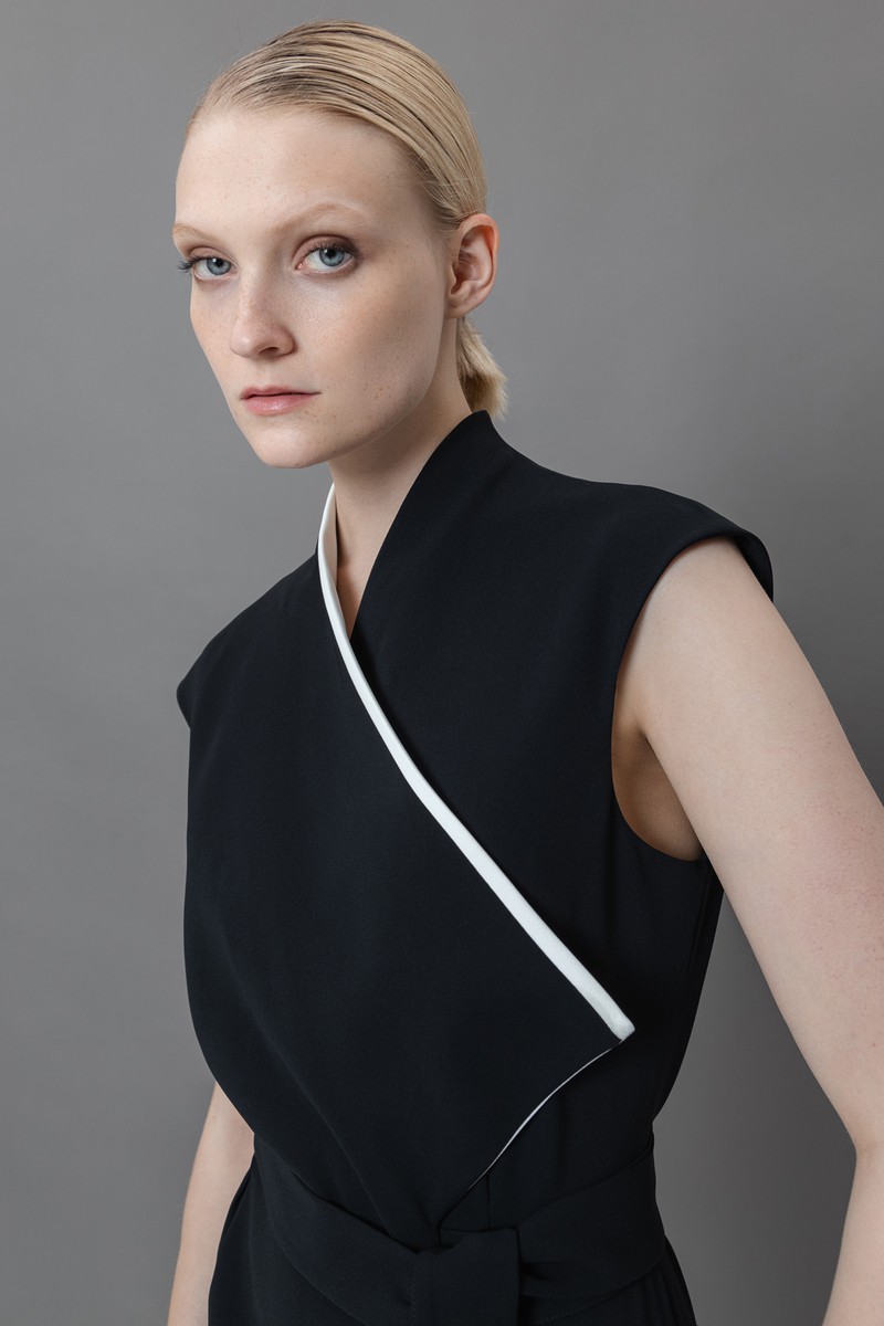 Платье с асимметричным вырезом VASSA&Co, пол female, цвет black, фото №6