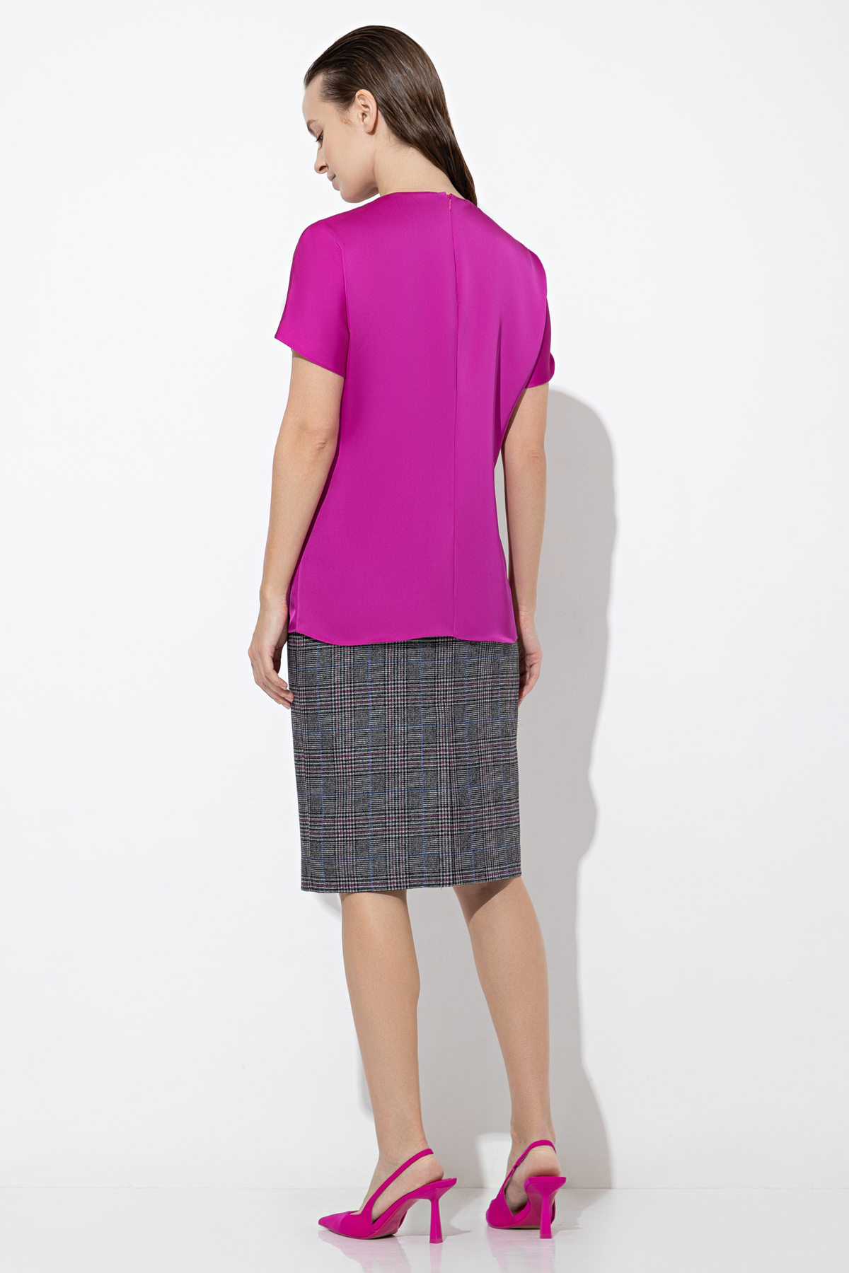 Блузка VASSA&Co, пол женский, цвет фиолетовый, фото №3