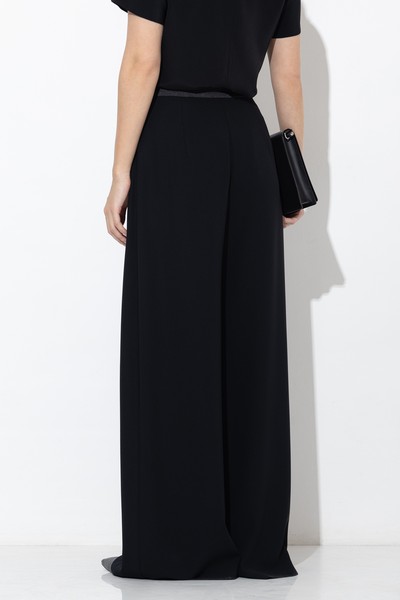 Брюки с атласной кокеткой VASSA&Co, пол женский, цвет черный, фото №4