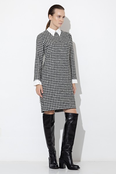 Платье со съемным воротником VASSA&Co, пол женский, цвет черный, фото №4