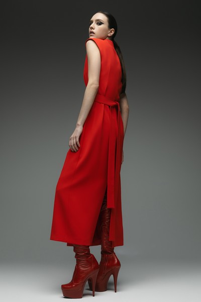 Платье на запах VASSA&Co, пол женский, цвет красный, фото №2