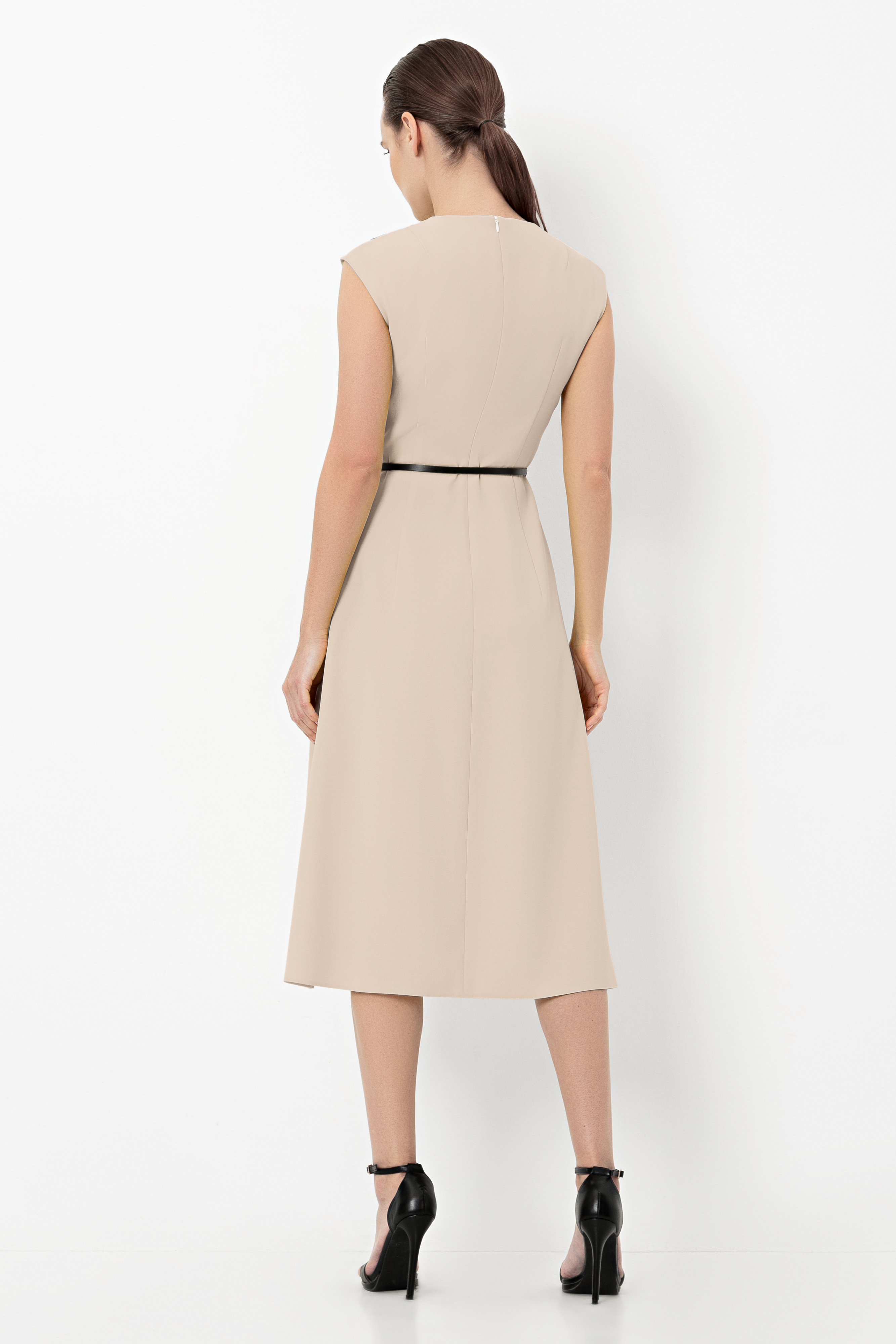 Платье с деталями из сетки VASSA&Co, пол женский, цвет розовый