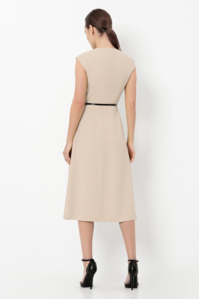 Платье с деталями из сетки VASSA&Co, пол женский, цвет розовый, фото №5