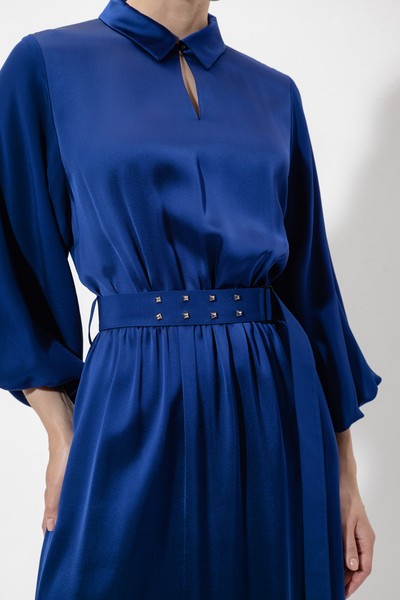 Платье из вискозы VASSA&Co, пол женский, цвет синий, фото №5