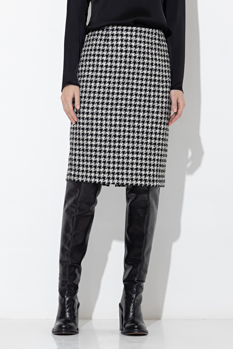 Юбка в гусиную лапку VASSA&Co, пол женский, цвет черный