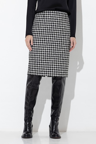 Юбка в гусиную лапку VASSA&Co, пол женский, цвет черный, фото №5