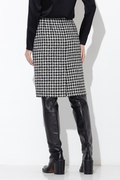 Юбка в гусиную лапку VASSA&Co, пол женский, цвет черный, фото №6