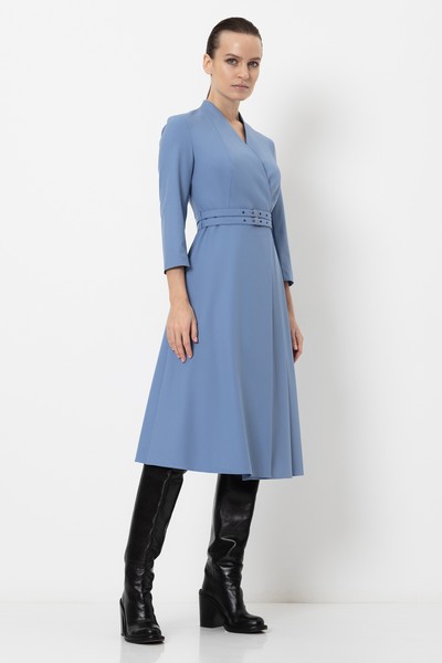 Платье VASSA&Co, пол женский, цвет голубой, фото №3