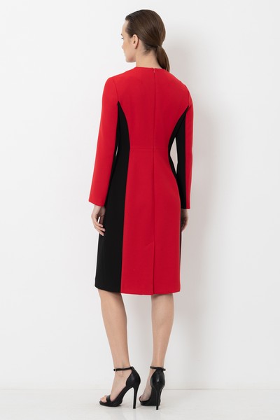 Платье с контрастной отделкой VASSA&Co, пол женский, цвет красный, фото №4