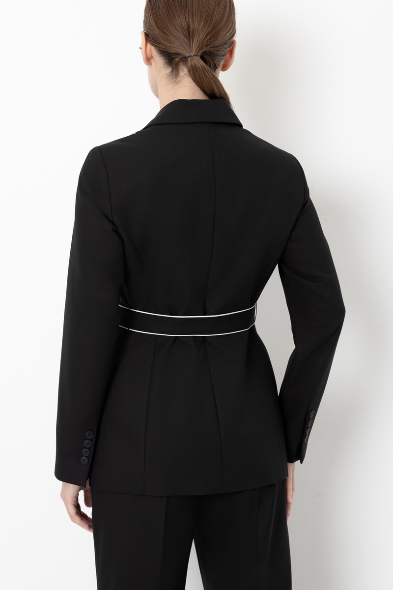 Жакет с контрастной отделкой VASSA&Co, пол женский, цвет черный, фото №5