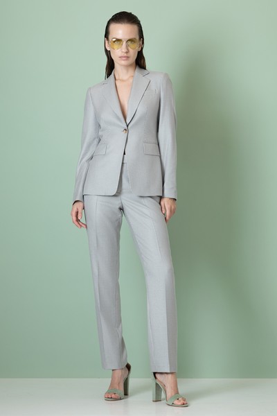 Жакет в мелкую клетку VASSA&Co, пол женский, цвет серый, фото №2