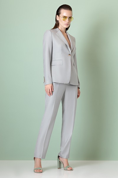 Жакет в мелкую клетку VASSA&Co, пол женский, цвет серый, фото №3