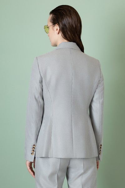 Жакет в мелкую клетку VASSA&Co, пол женский, цвет серый, фото №4