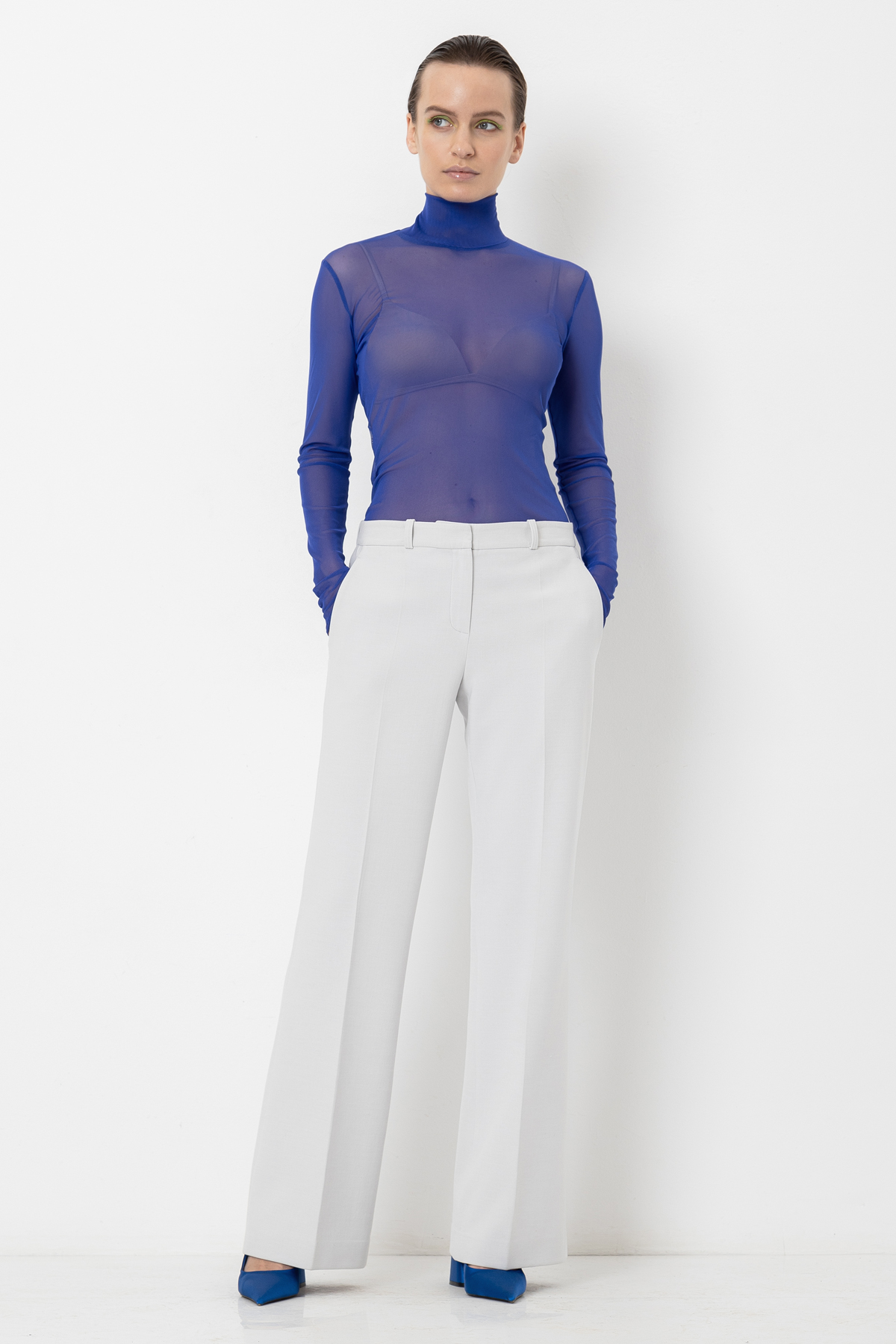 Водолазка из сетки VASSA&Co, пол женский, цвет фиолетовый, фото №3