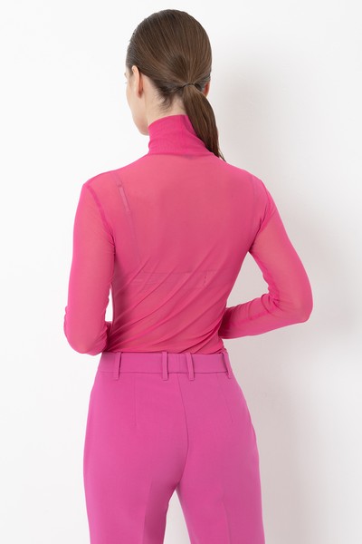 Водолазка из сетки VASSA&Co, пол женский, цвет розовый, фото №4