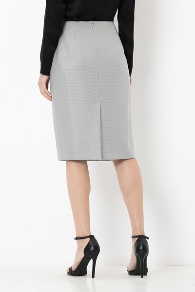 Юбка в мелкую клетку VASSA&Co, пол женский, цвет серый, фото №5