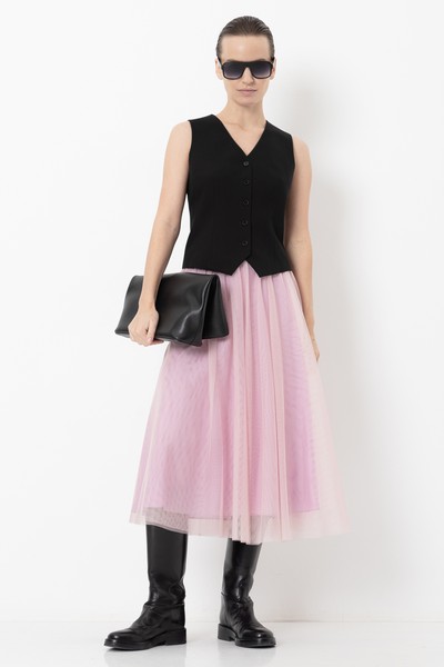 Юбка из сетки VASSA&Co, пол женский, цвет розовый, фото №2