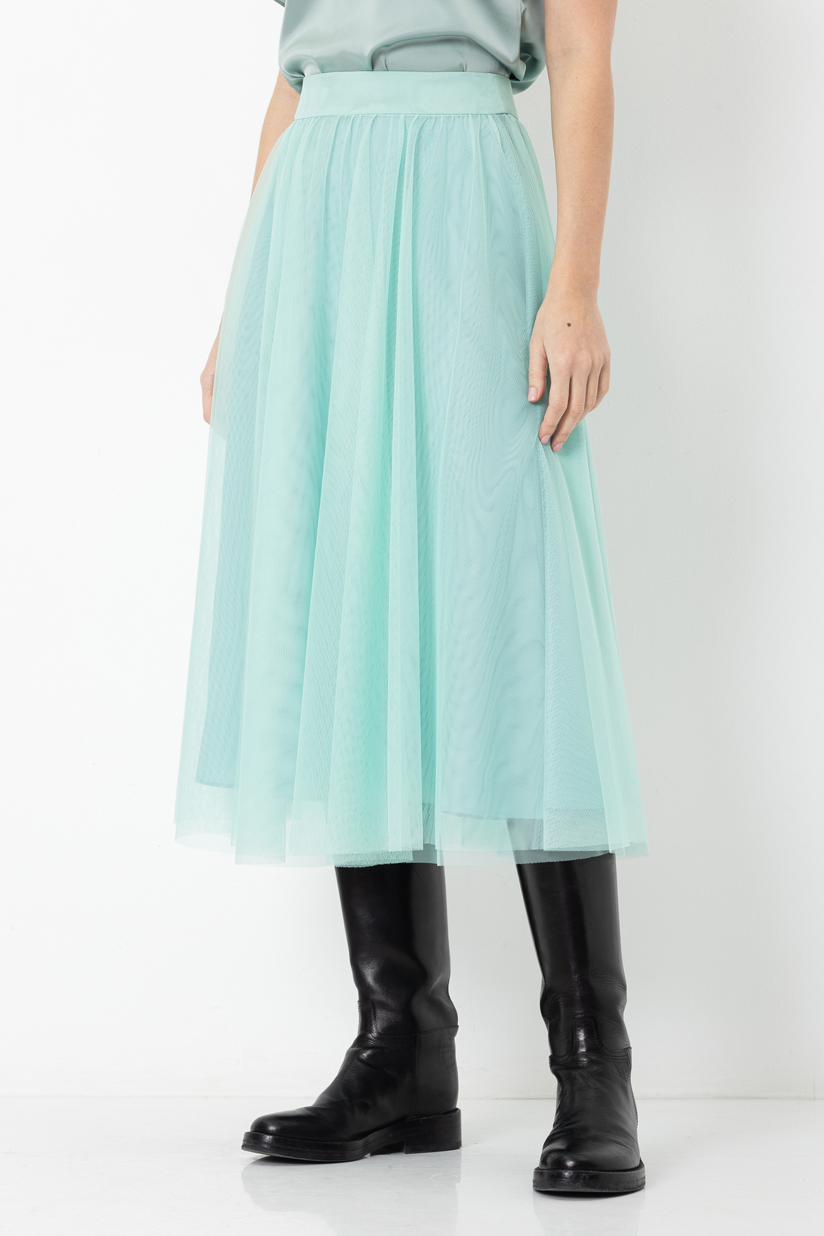 Юбка из сетки VASSA&Co, пол женский, цвет зеленый