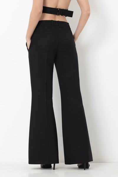 Брюки с контрастной отделкой VASSA&Co, пол женский, цвет черный, фото №5