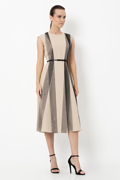 Платье с деталями из сетки VASSA&Co, пол женский, цвет розовый, фото №2