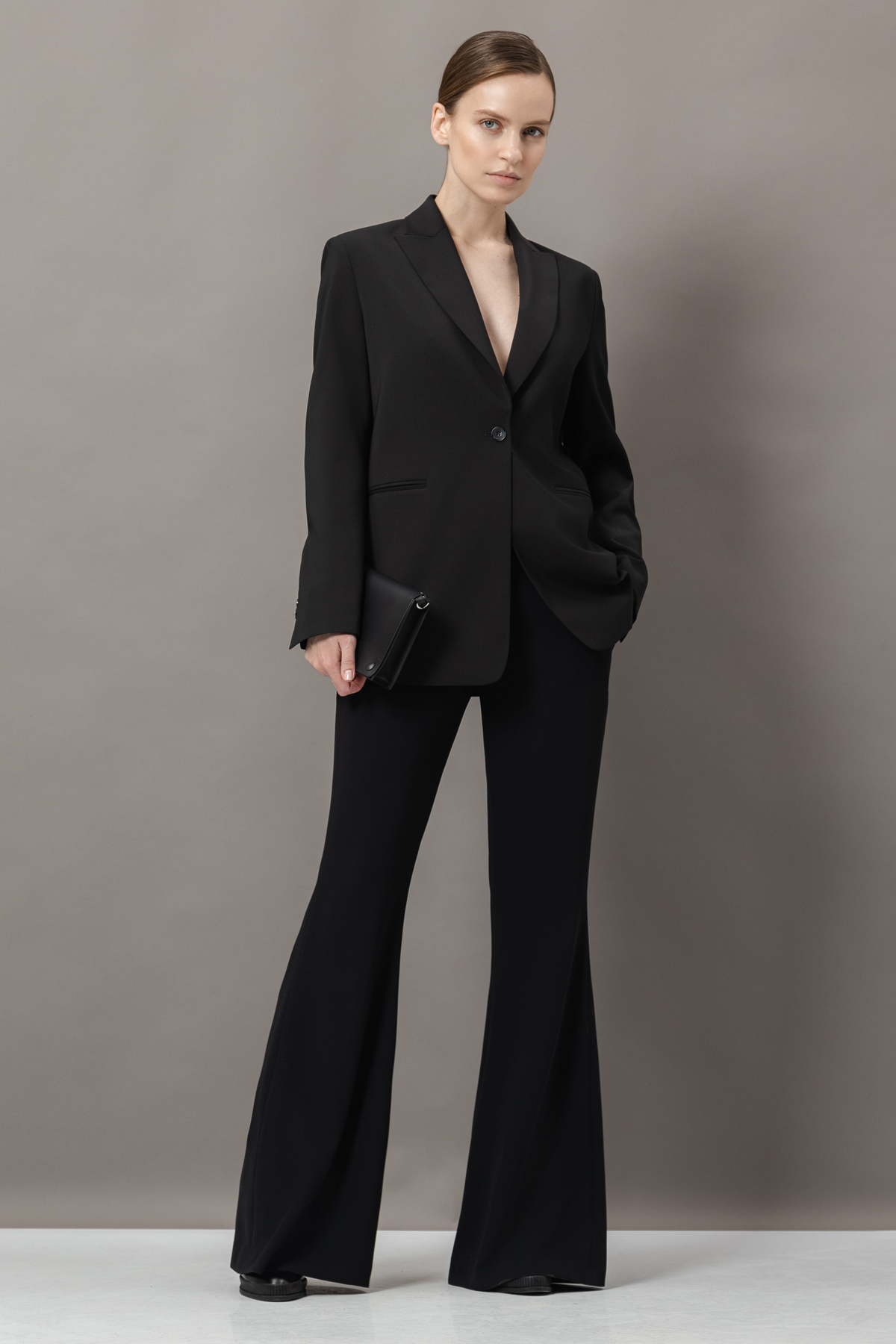 Жакет со съемным шарфом из шелка , пол женский, цвет черный