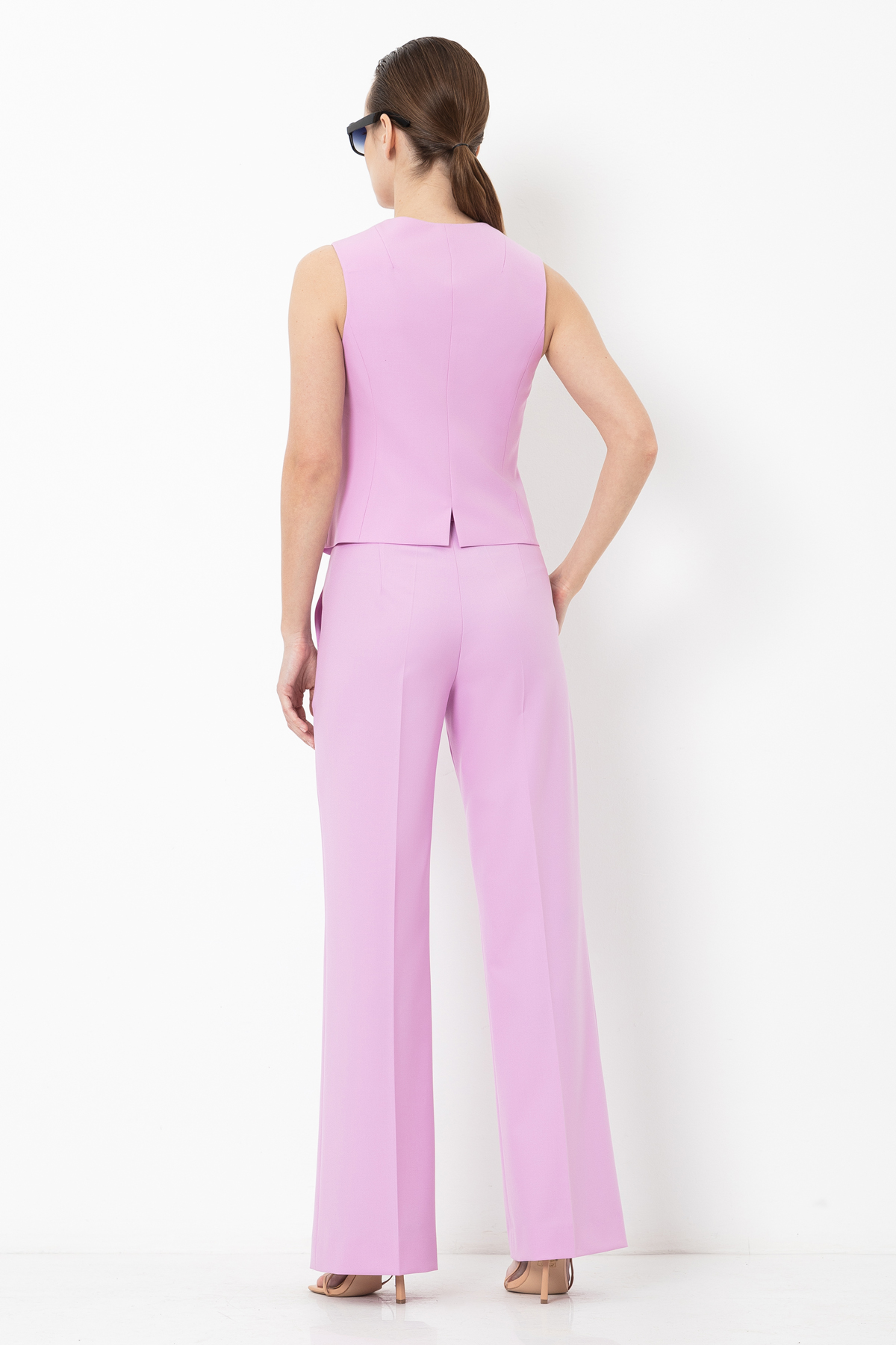 Жилет полуприталенного кроя VASSA&Co, пол женский, цвет фиолетовый, фото №4