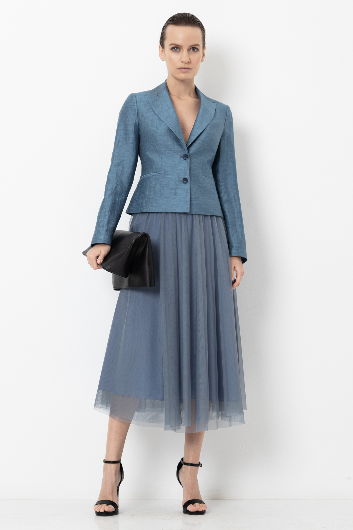 Skirt VASSA&Co, пол female, цвет голубой