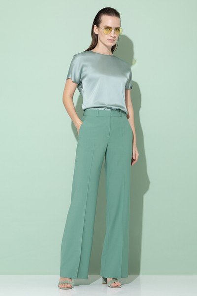 Брюки со стрелками VASSA&Co, пол женский, цвет зеленый, фото №2