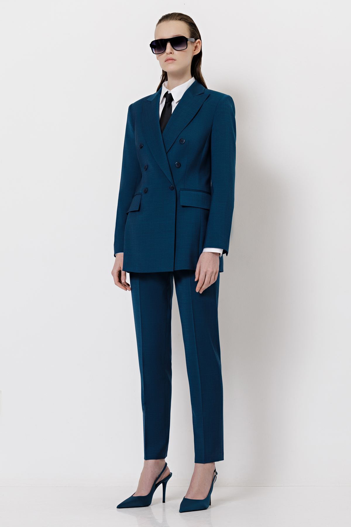 Двубортный жакет VASSA&Co, пол женский, цвет синий, фото №2