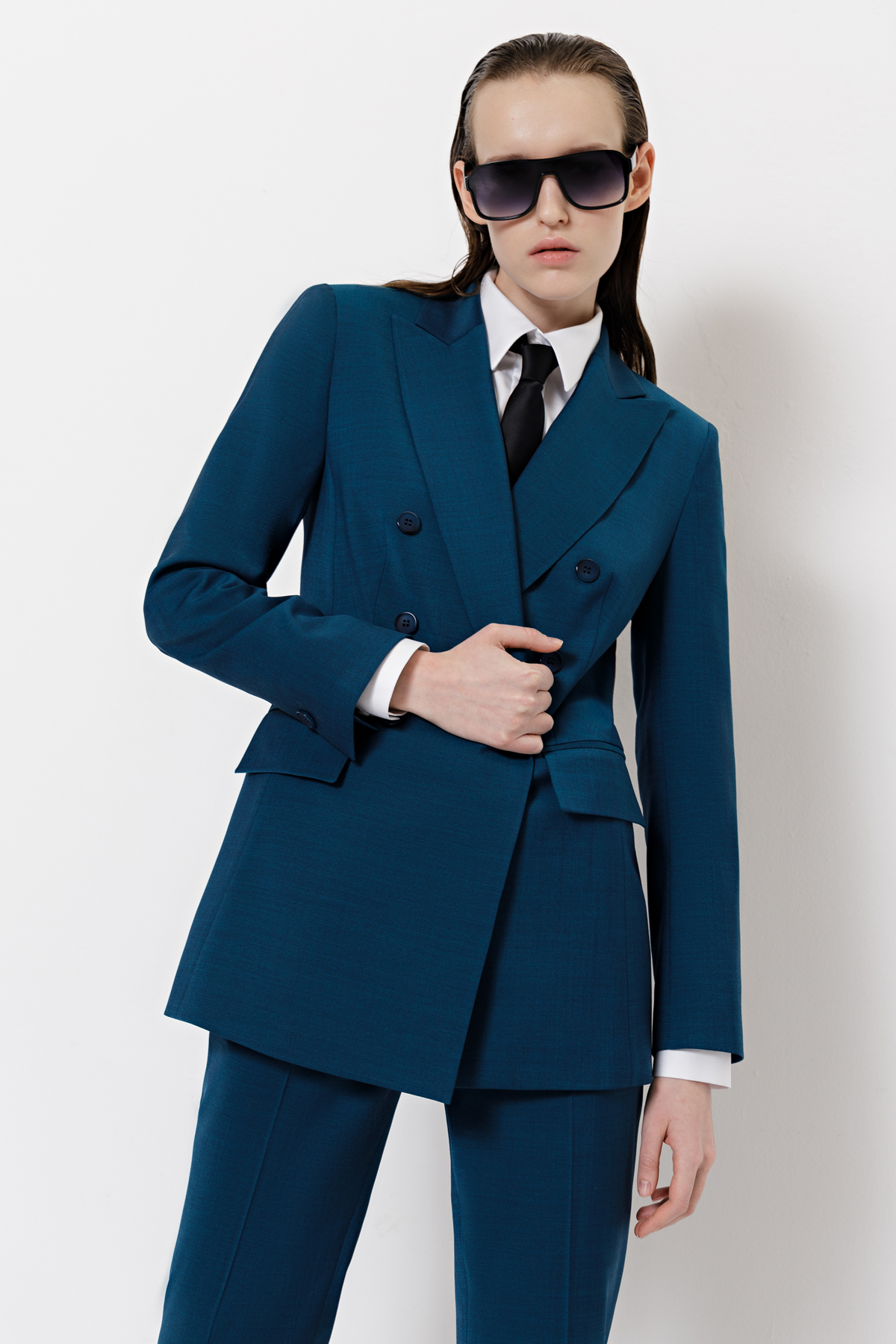 Двубортный жакет VASSA&Co, пол женский, цвет синий, фото №3