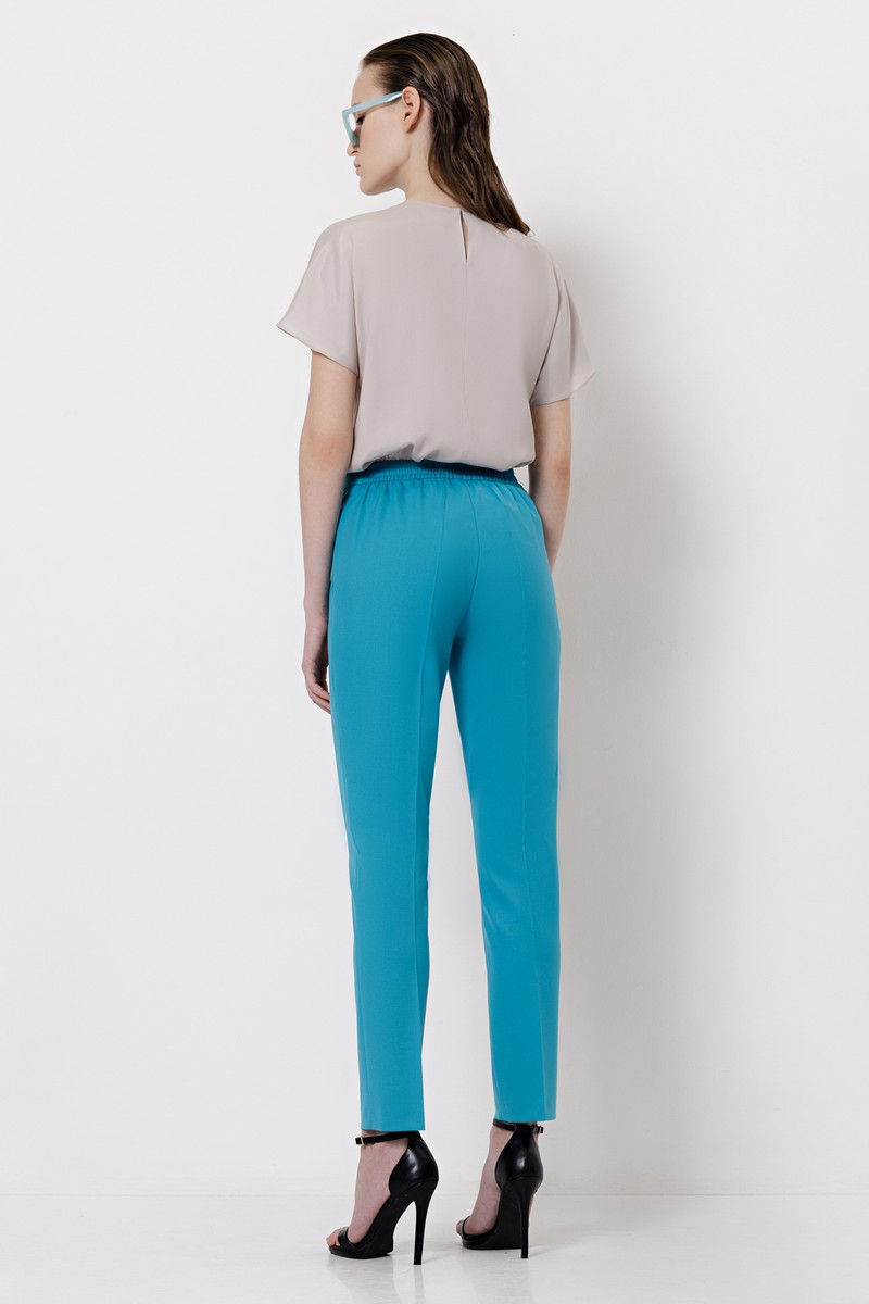 Trousers VASSA&Co, пол female, цвет голубой, фото №4