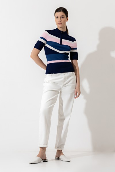 Джемпер с молнией , пол женский, цвет синий, фото №6