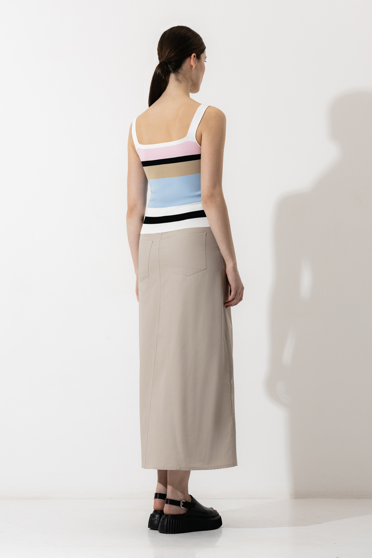 Топ в полоску , пол женский, цвет молочный, фото №7