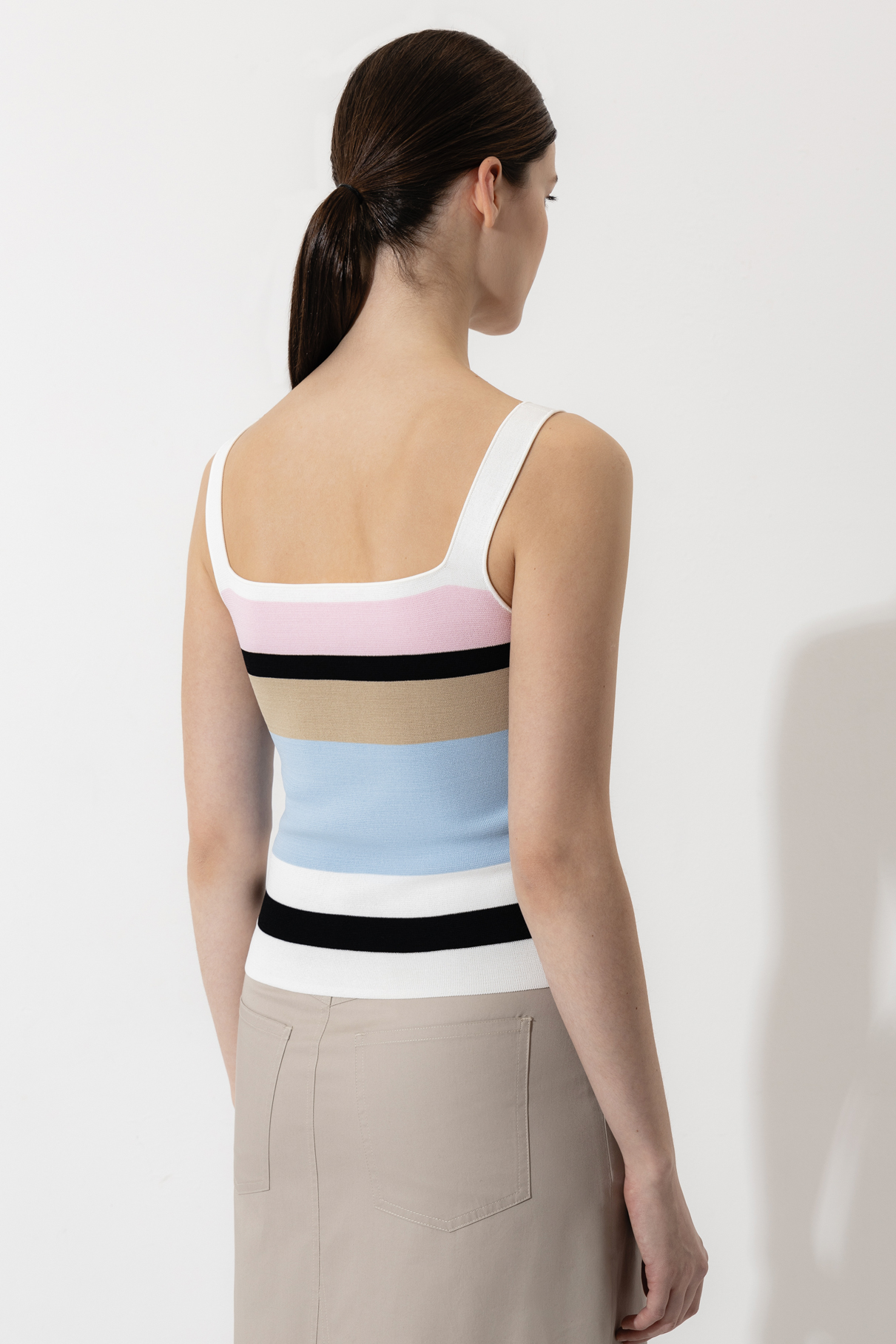 Топ в полоску , пол женский, цвет молочный, фото №6