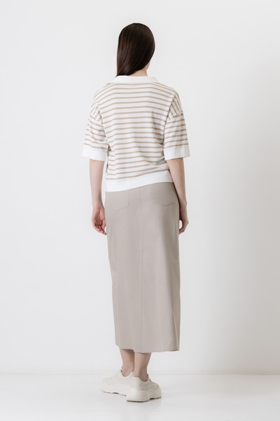 Джемпер в полоску VASSA CODE, пол женский, цвет коричневый, фото №3