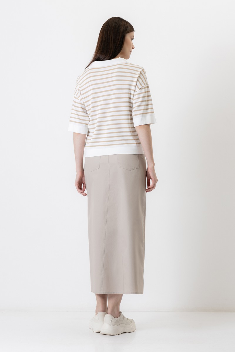 Джемпер в полоску VASSA CODE, пол женский, цвет коричневый, фото №4