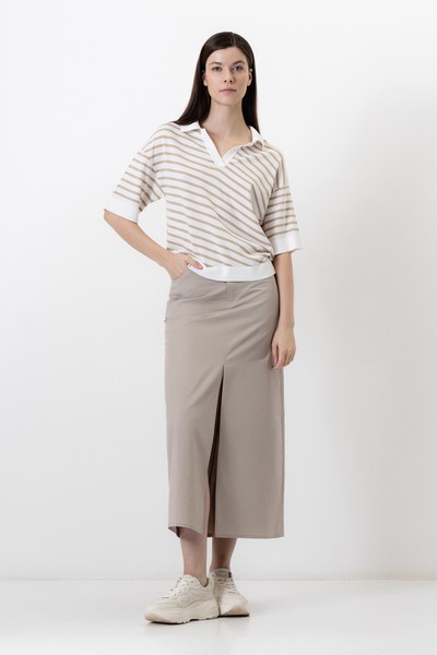 Джемпер в полоску VASSA CODE, пол женский, цвет коричневый, фото №5