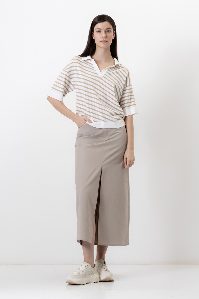 Джемпер в полоску VASSA CODE, пол женский, цвет коричневый, фото №5